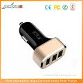 Mixed color 3 port USB car charger 25W,retractable car charger 3 port 5.1A, 5.1a car charger high output with smart IC
